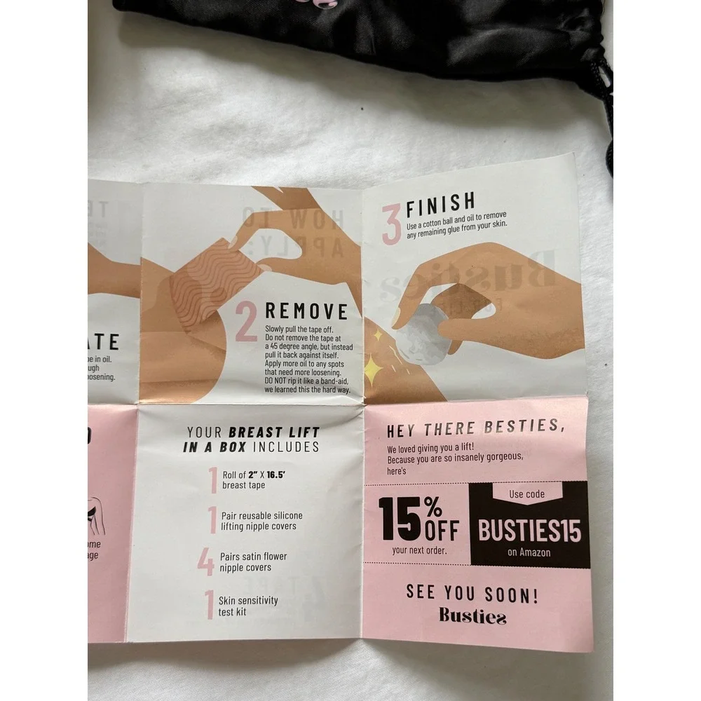 Busties For Life Breast Tape Kit Tan Body Tape and Silicone Nipple Covers Set